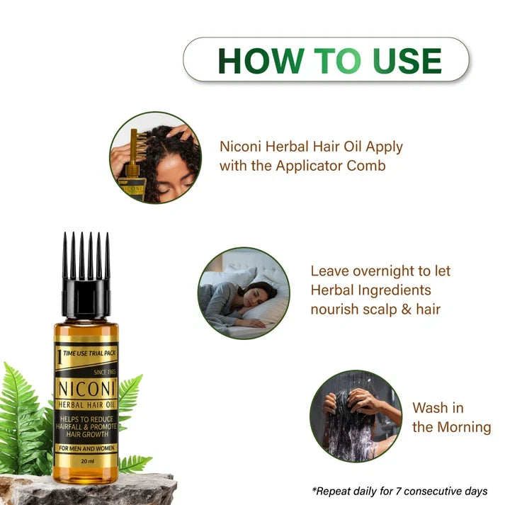 Niconi Herbal Hair Oil Testing Bottle 20 ml