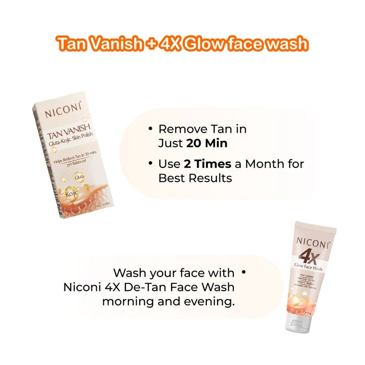 Tan Vanish + 4X De-Tan Facwash Combo
