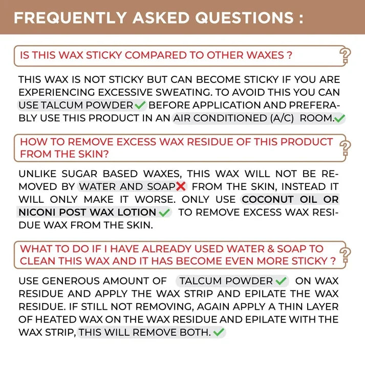 NICONI Painless Liposoluble Hair Removal Wax (Dark Chocolate) 700gms